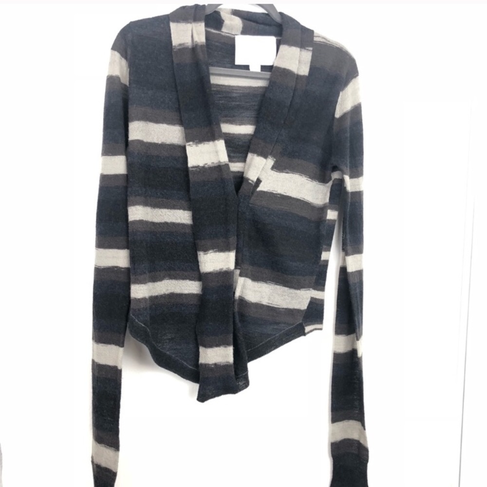 A.L.C. Wool Stripe Button Front Cardigan